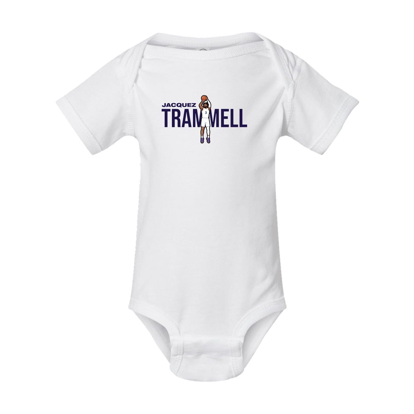 Baby Onesie — Player Name in White