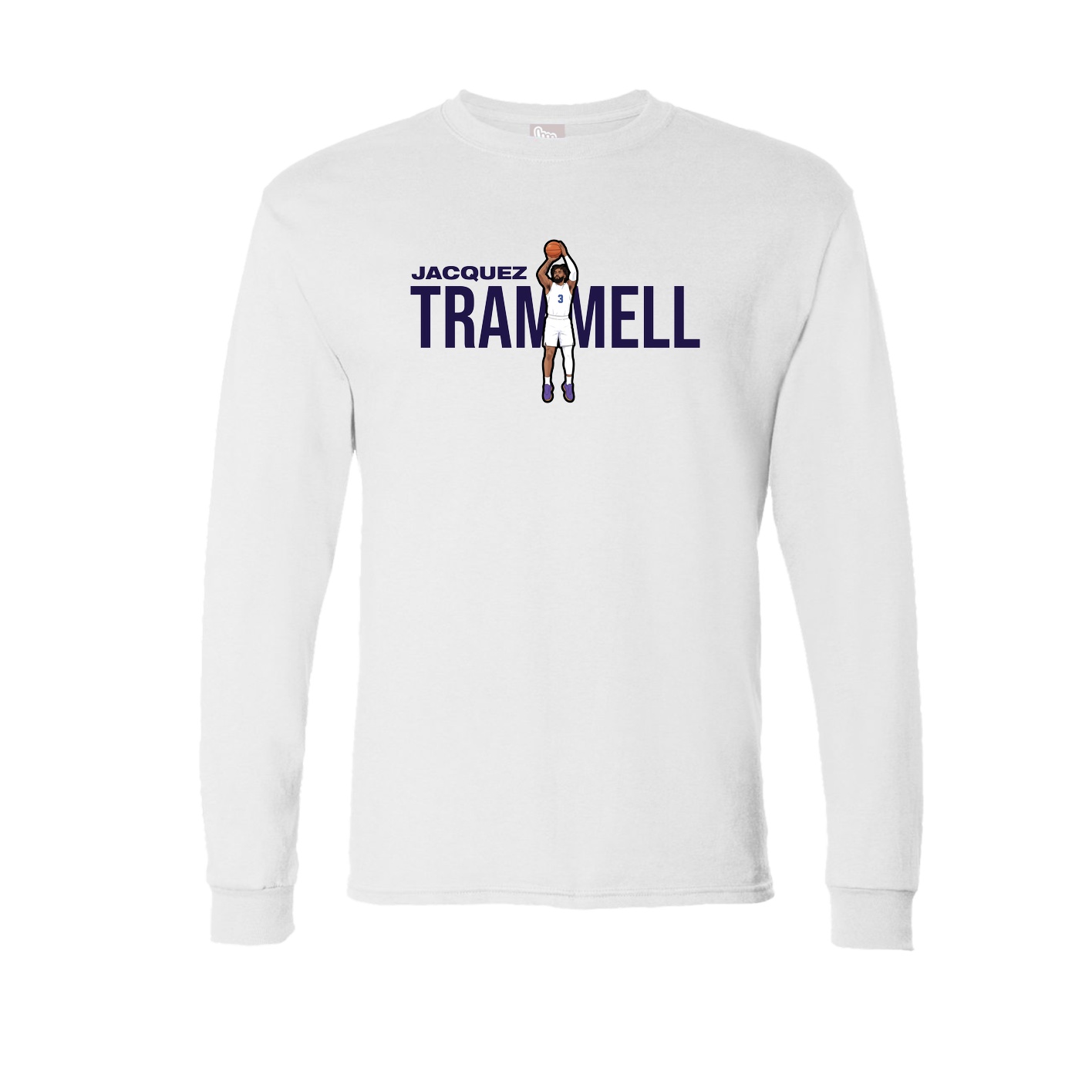 Long Sleeve Tee — Player Name in White
