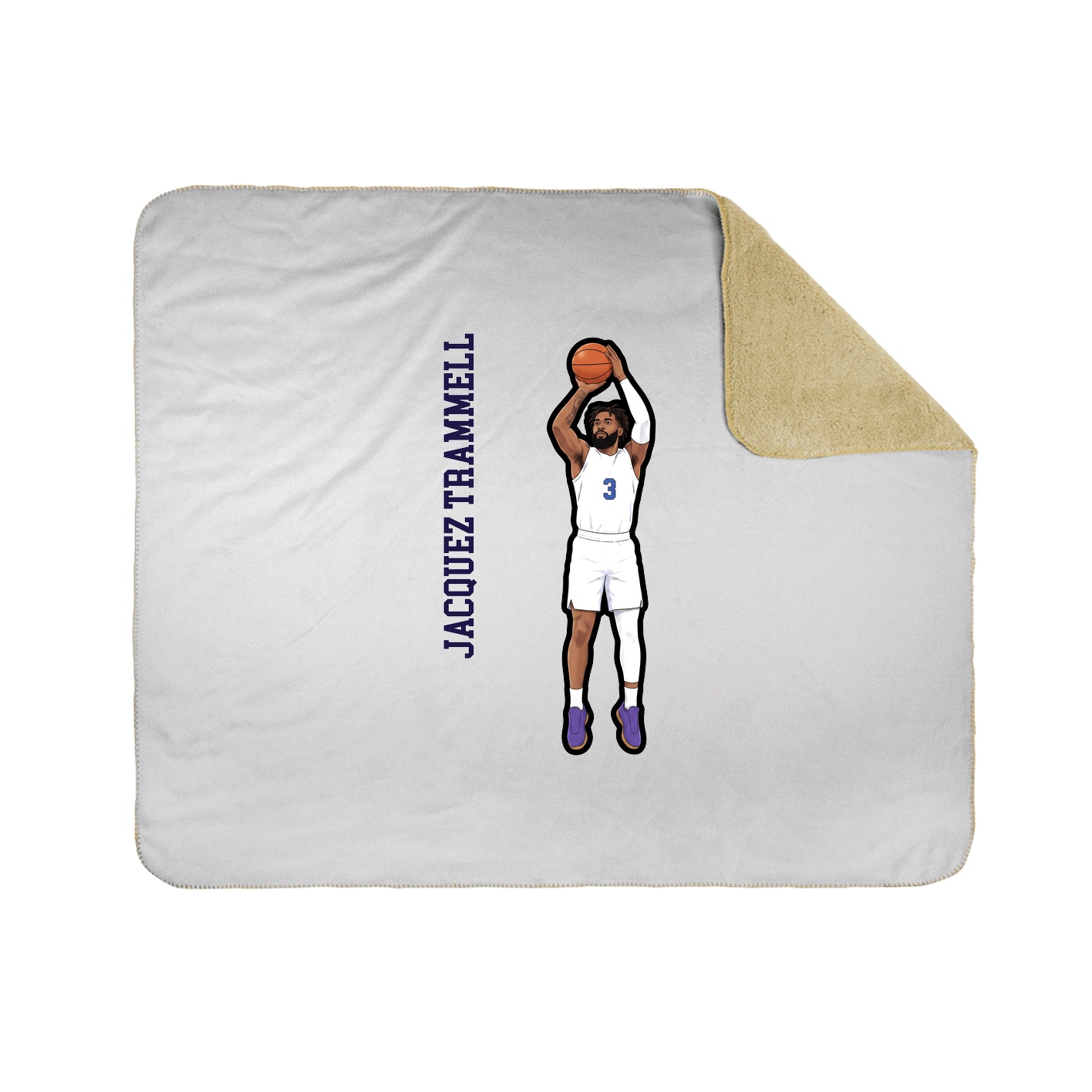 Throw Blanket — Name Vertical in White