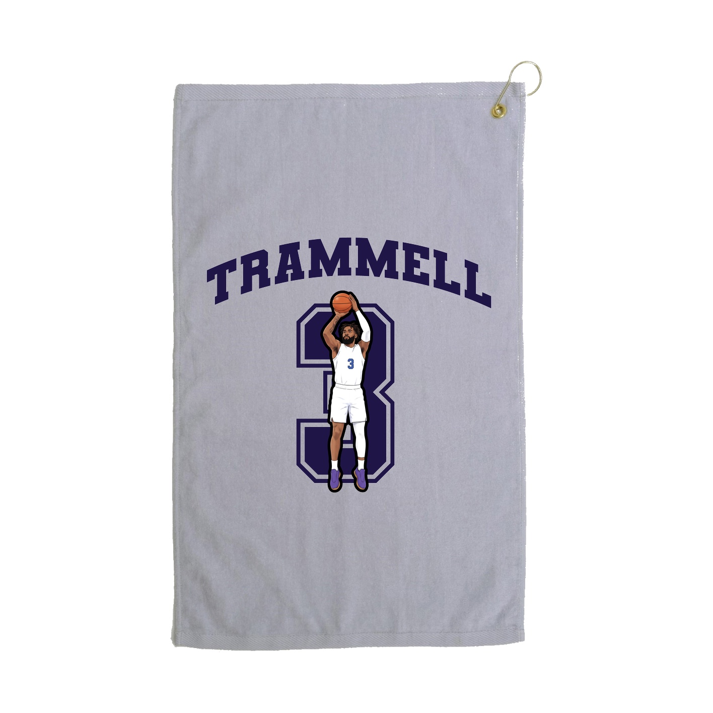 Golf Towel — Number in Grey