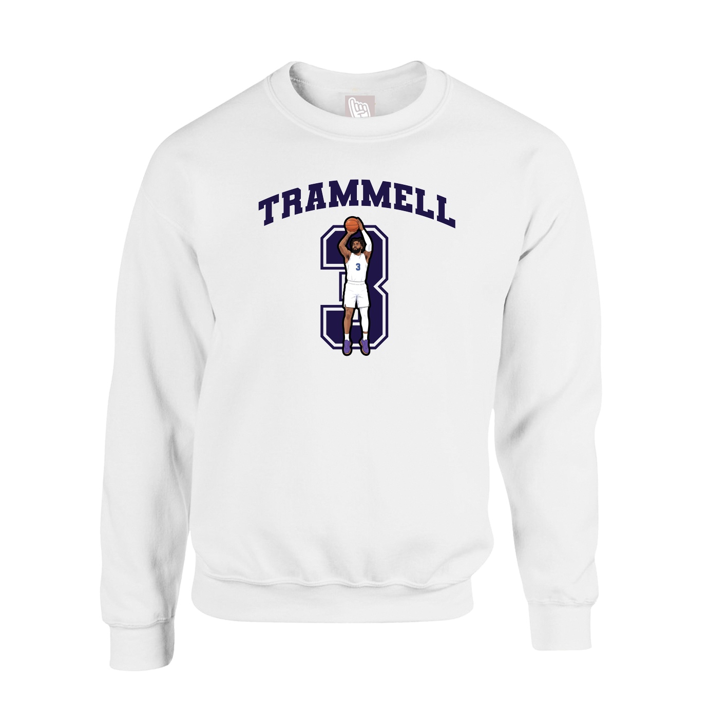 Fleece Crew — Number in White