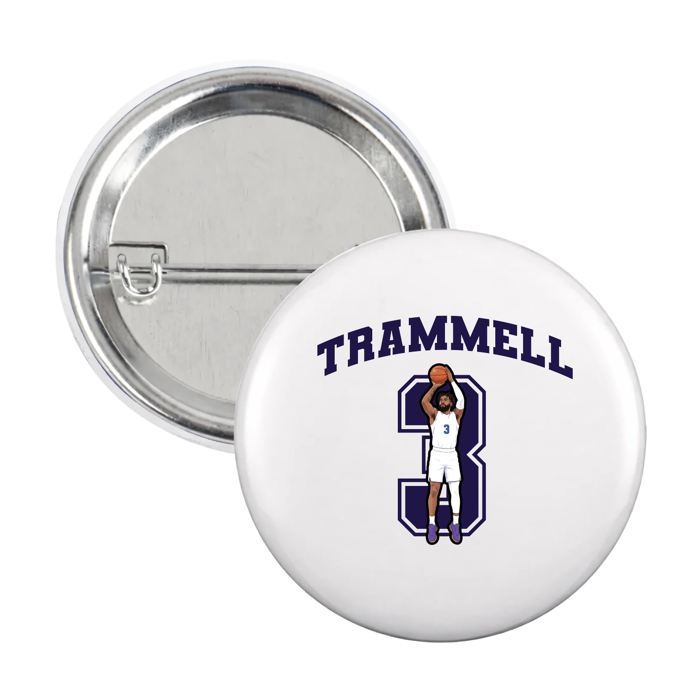 Game Day Button — Number in White