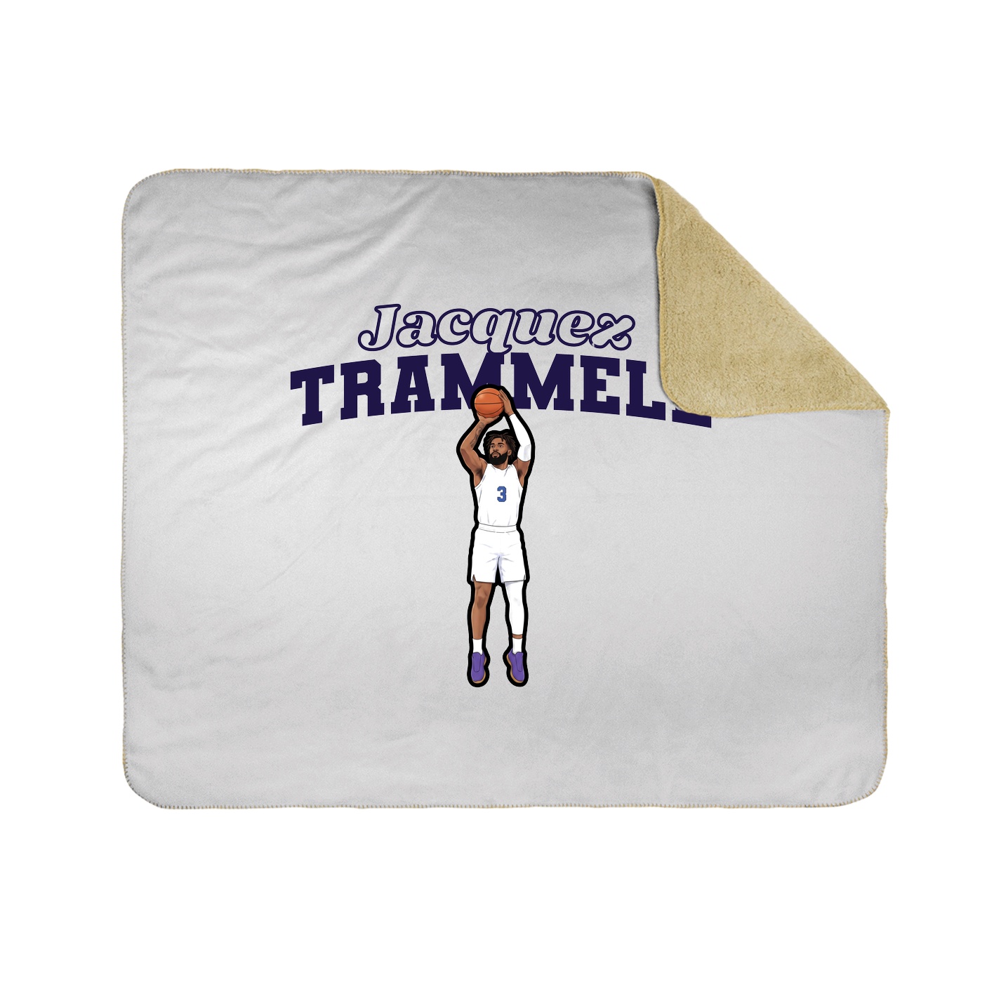 Throw Blanket — Name Arch in White