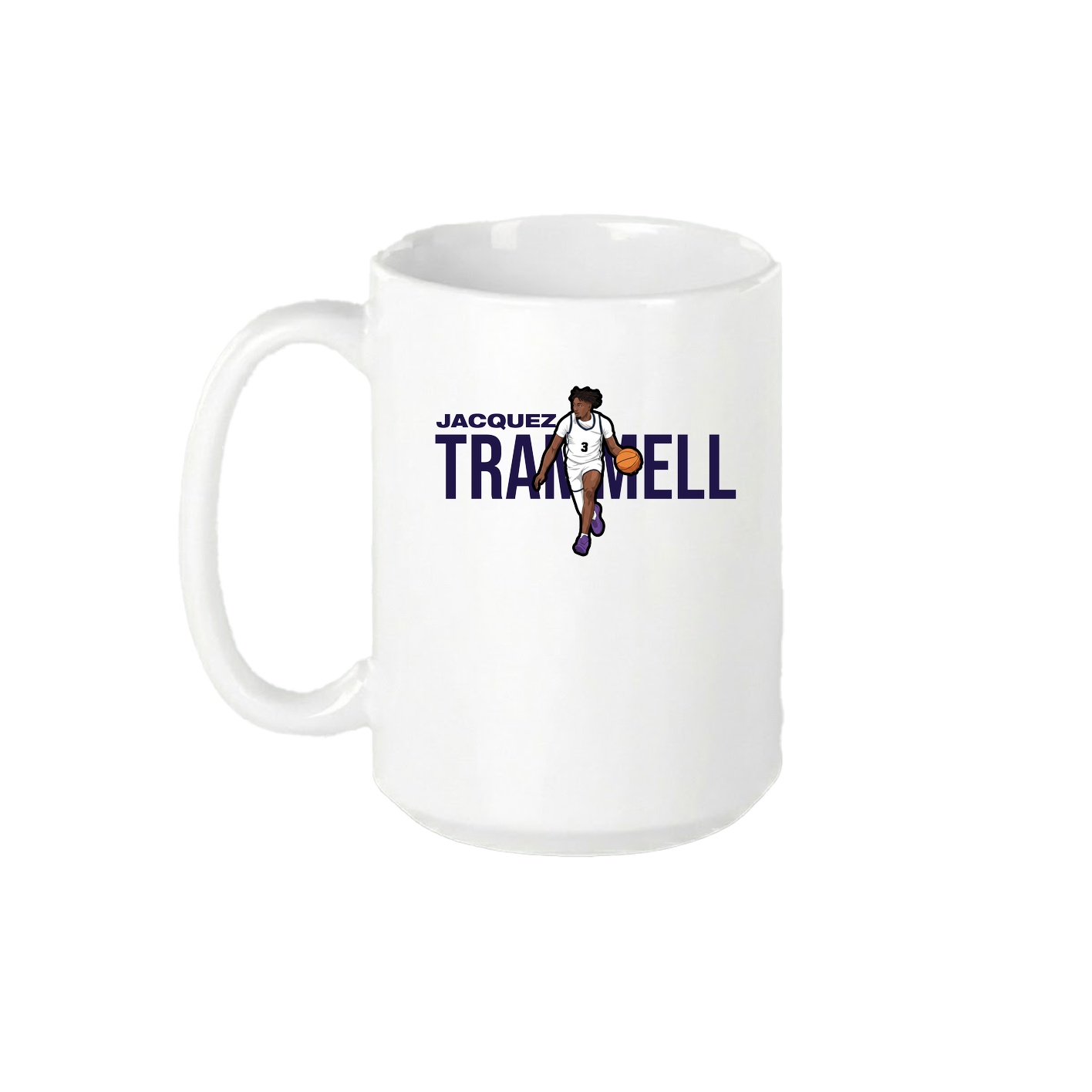 15oz Coffee Mug — Player Name in White