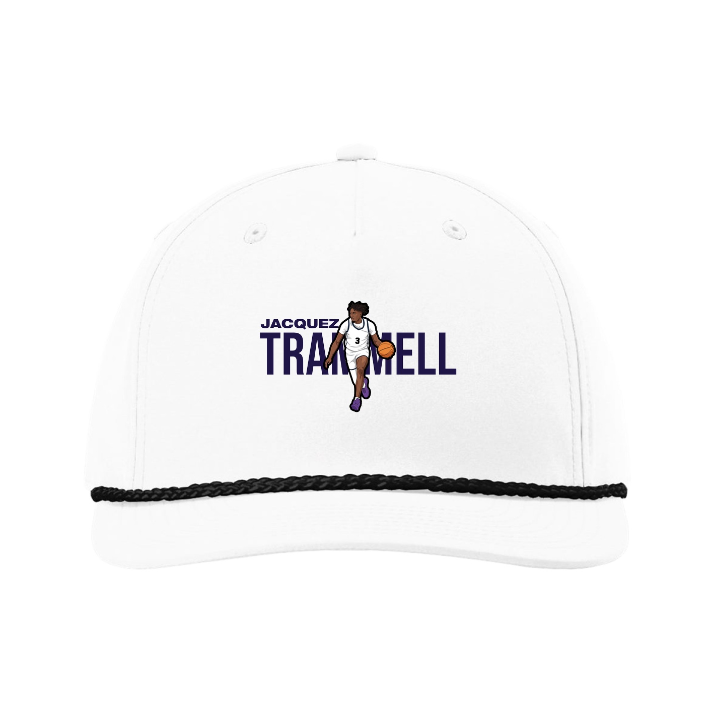 Five-Panel Classic Rope Cap — Player Name in White