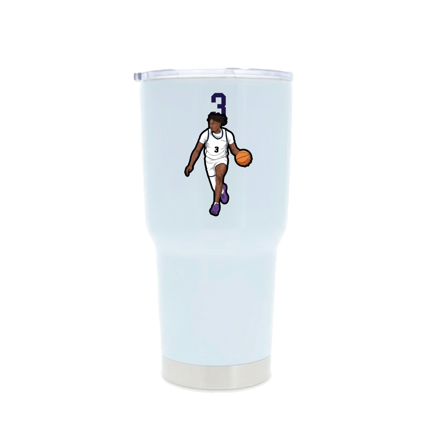 30oz Stainless Steel Tumbler — Number Top in White