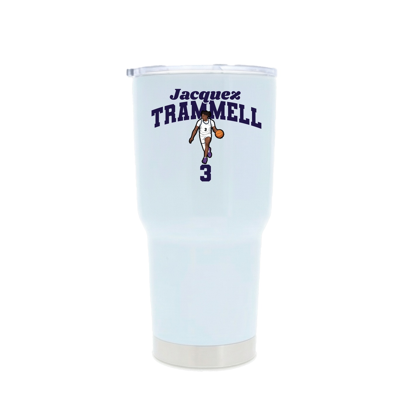 30oz Stainless Steel Tumbler — Signature Arch in White