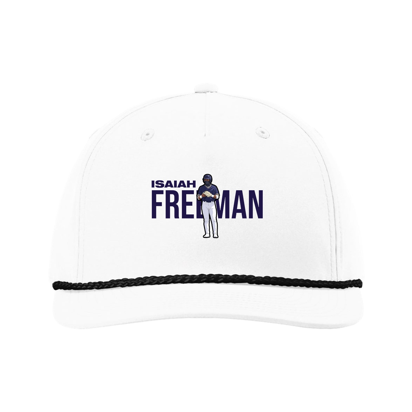 Five-Panel Classic Rope Cap — Player Name in White