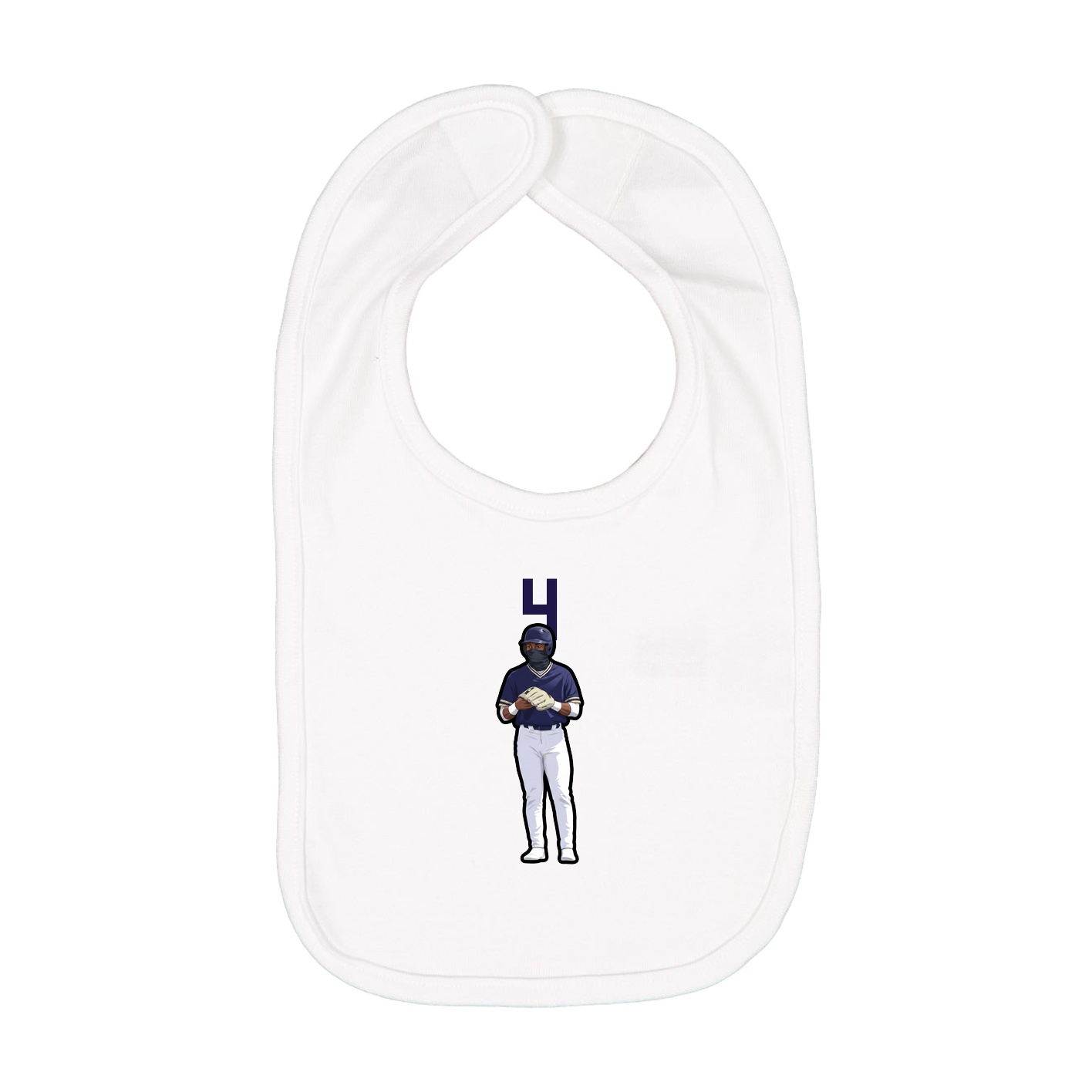 Infant Bib — Number Top in White