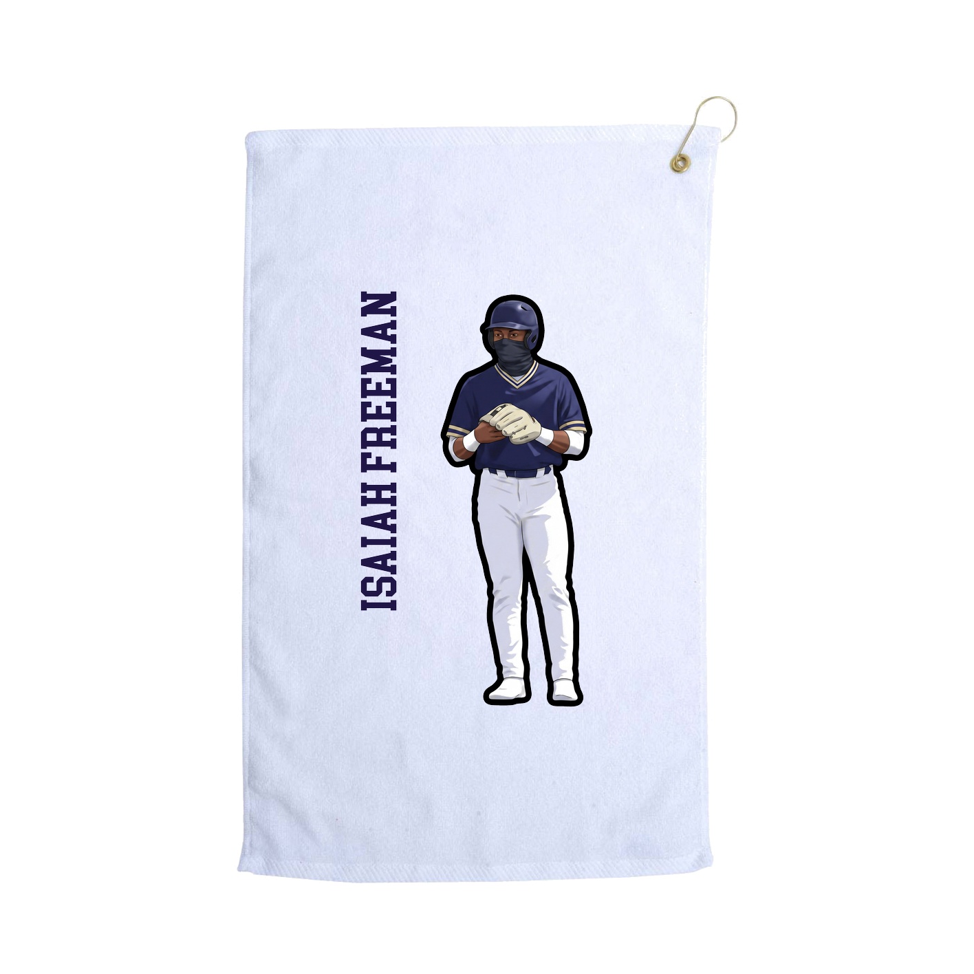 Golf Towel — Name Vertical in White