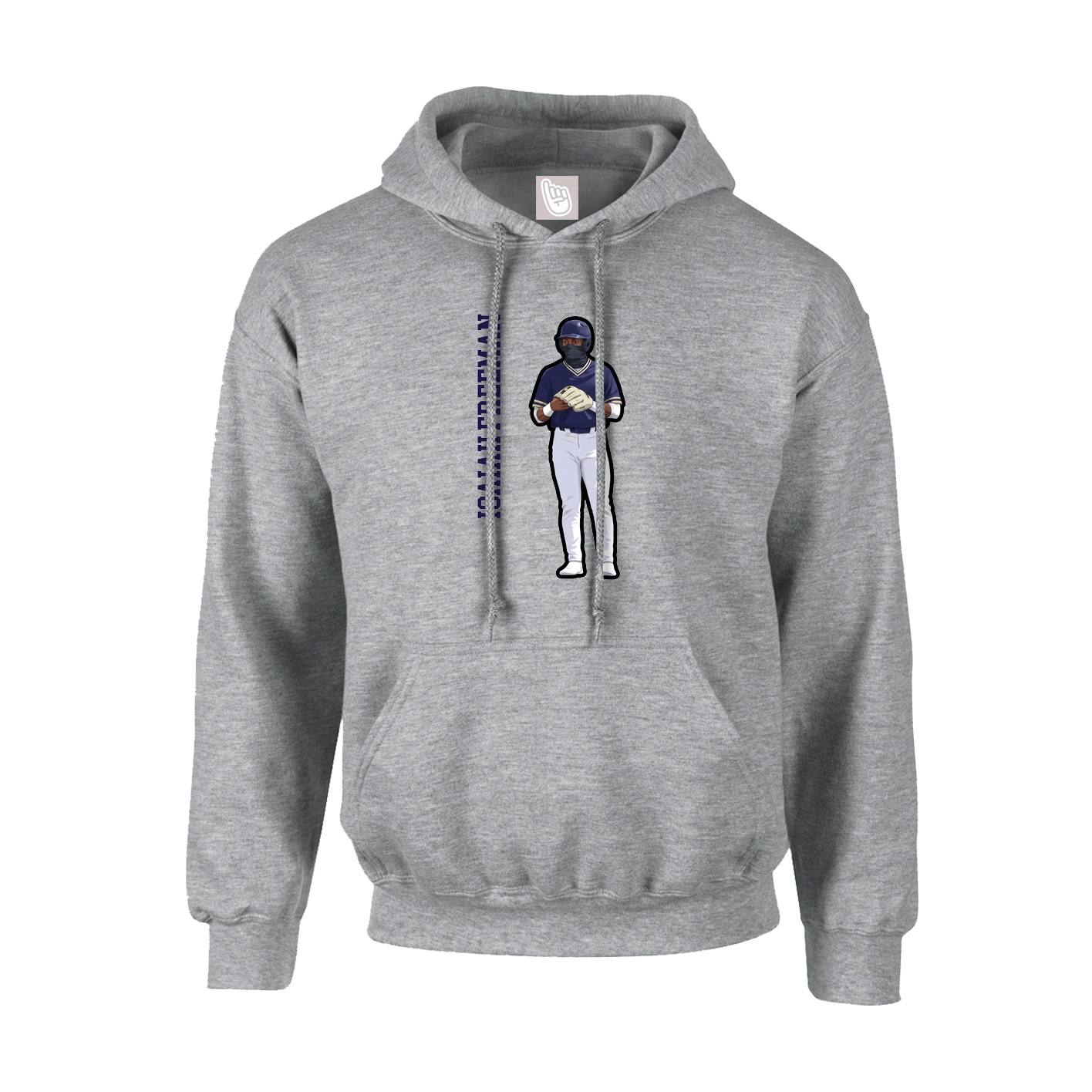 Youth Hoodie — Name Vertical in Grey