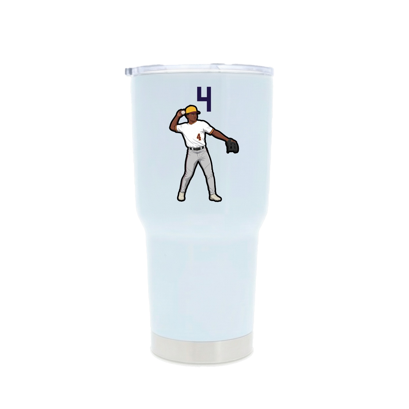 30oz Stainless Steel Tumbler — Number Top in White
