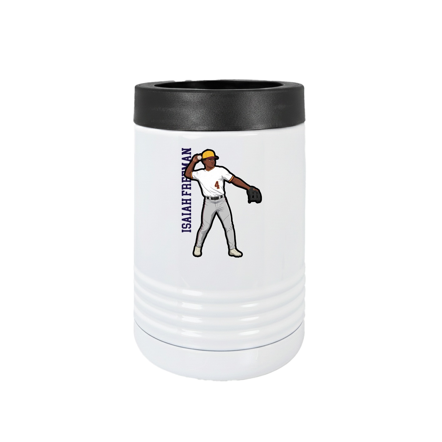 Beverage Holder — Name Vertical in White