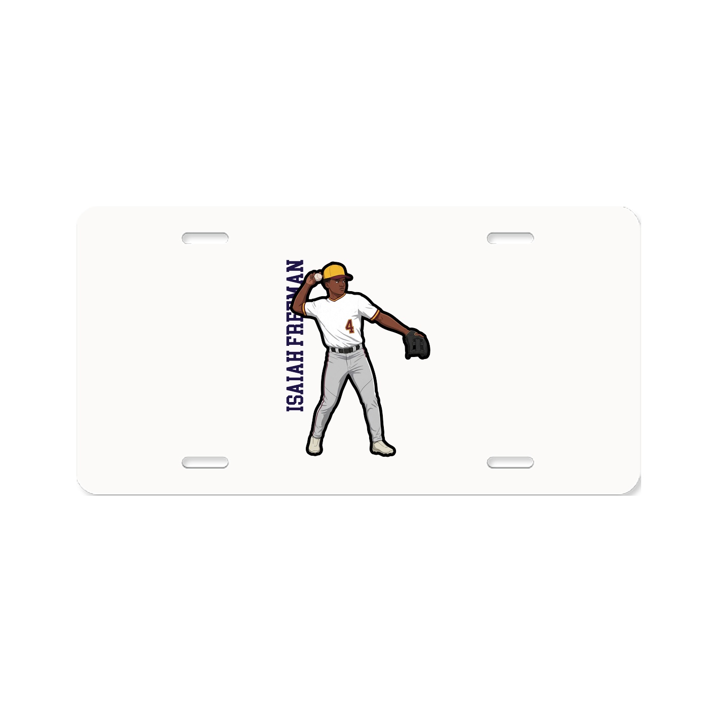 License Plate — Name Vertical in Classic