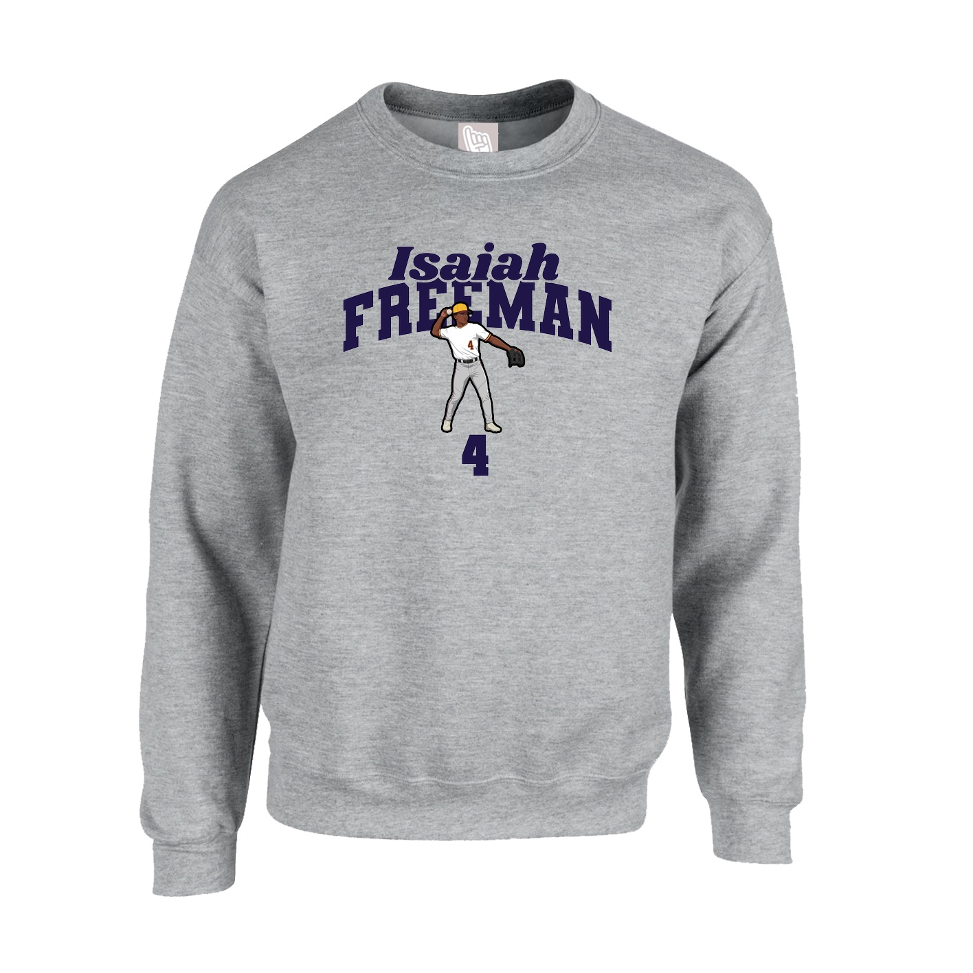 Fleece Crew — Signature Arch in Grey