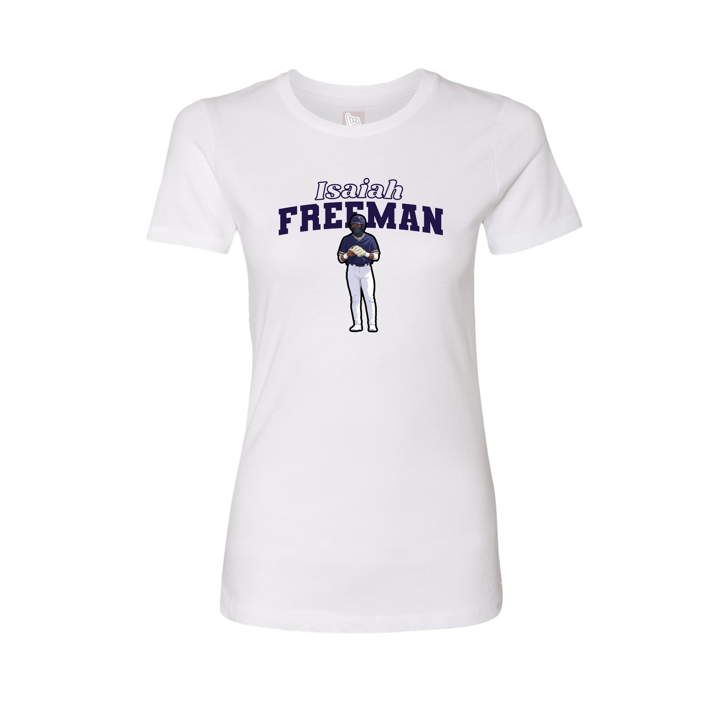 Fitted Women's Tee — Name Arch in White