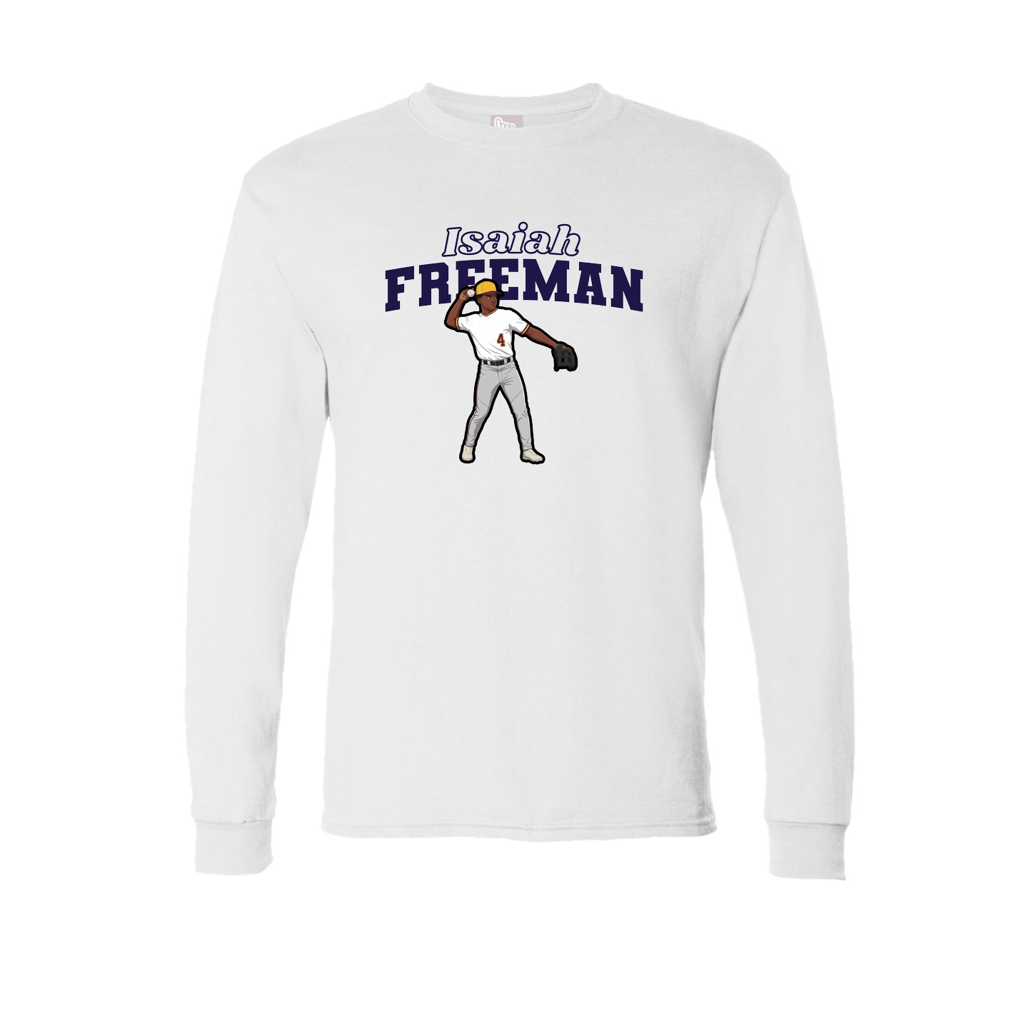 Long Sleeve Tee — Name Arch in White