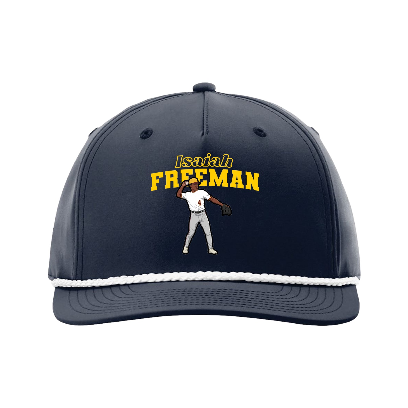 Five-Panel Classic Rope Cap — Name Arch in Navy