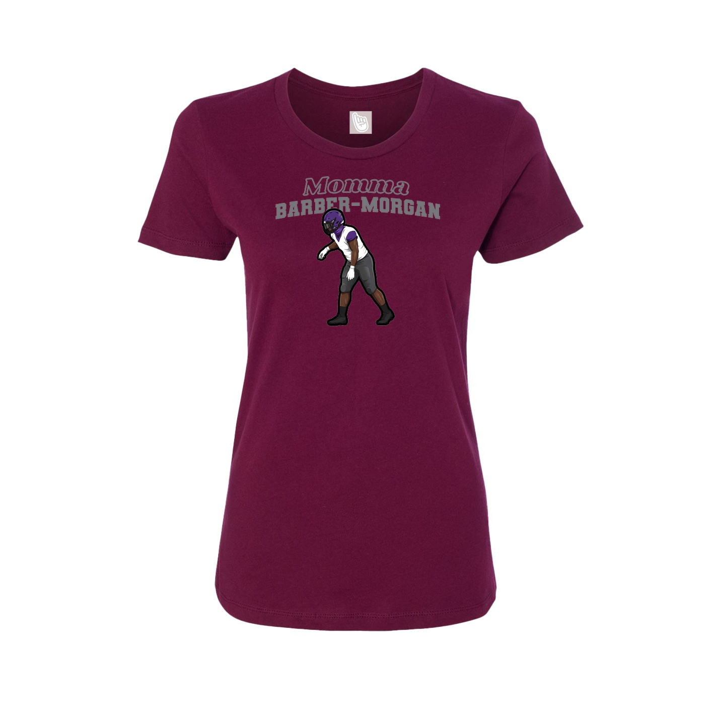 Womens Tee — Mothers Day Block in Maroon