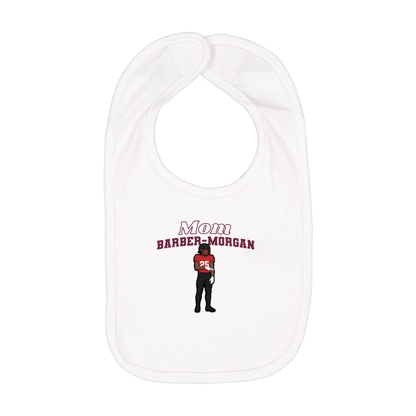 Infant Bib — Mothers Day Block in White