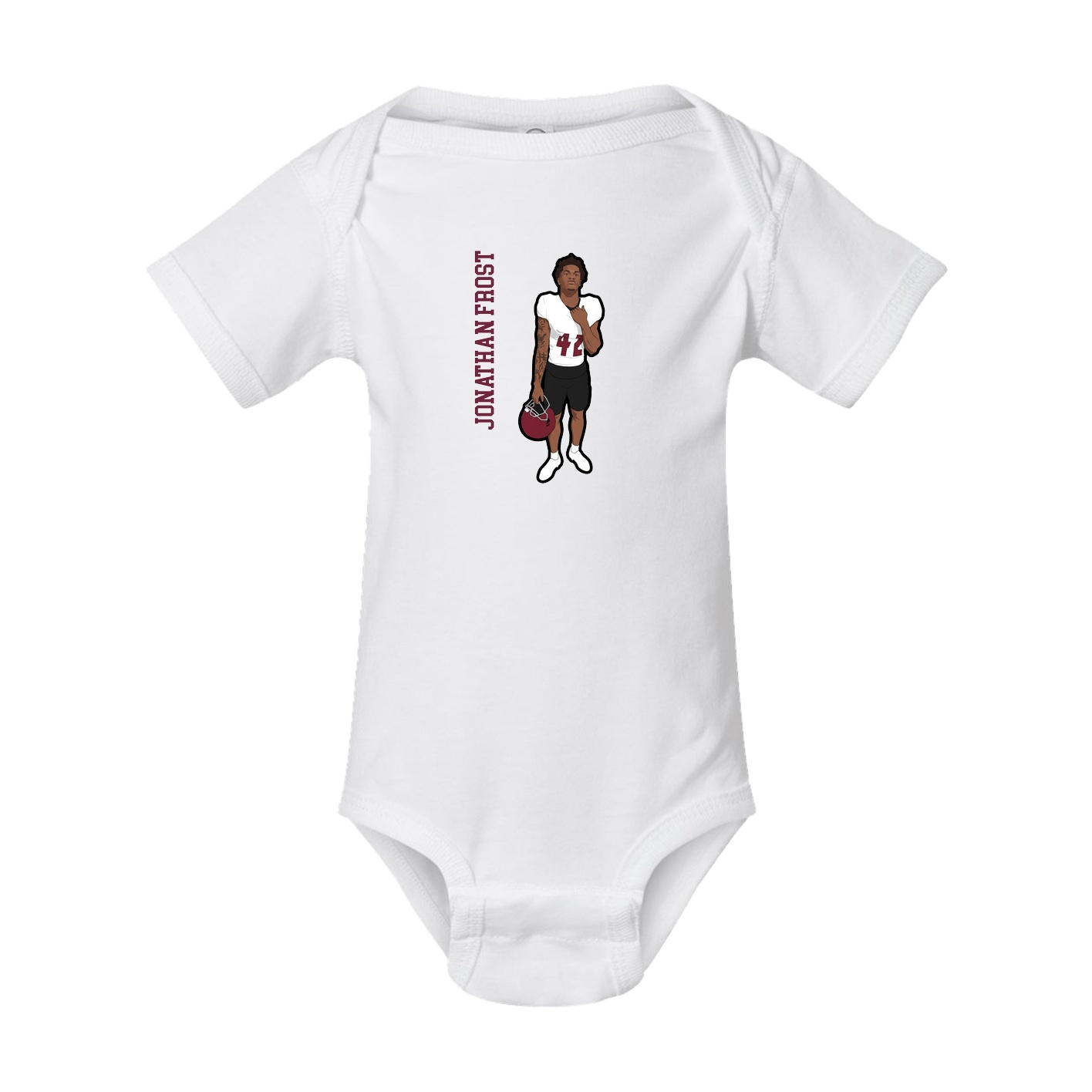 Baby Onesie — Name Vertical in White