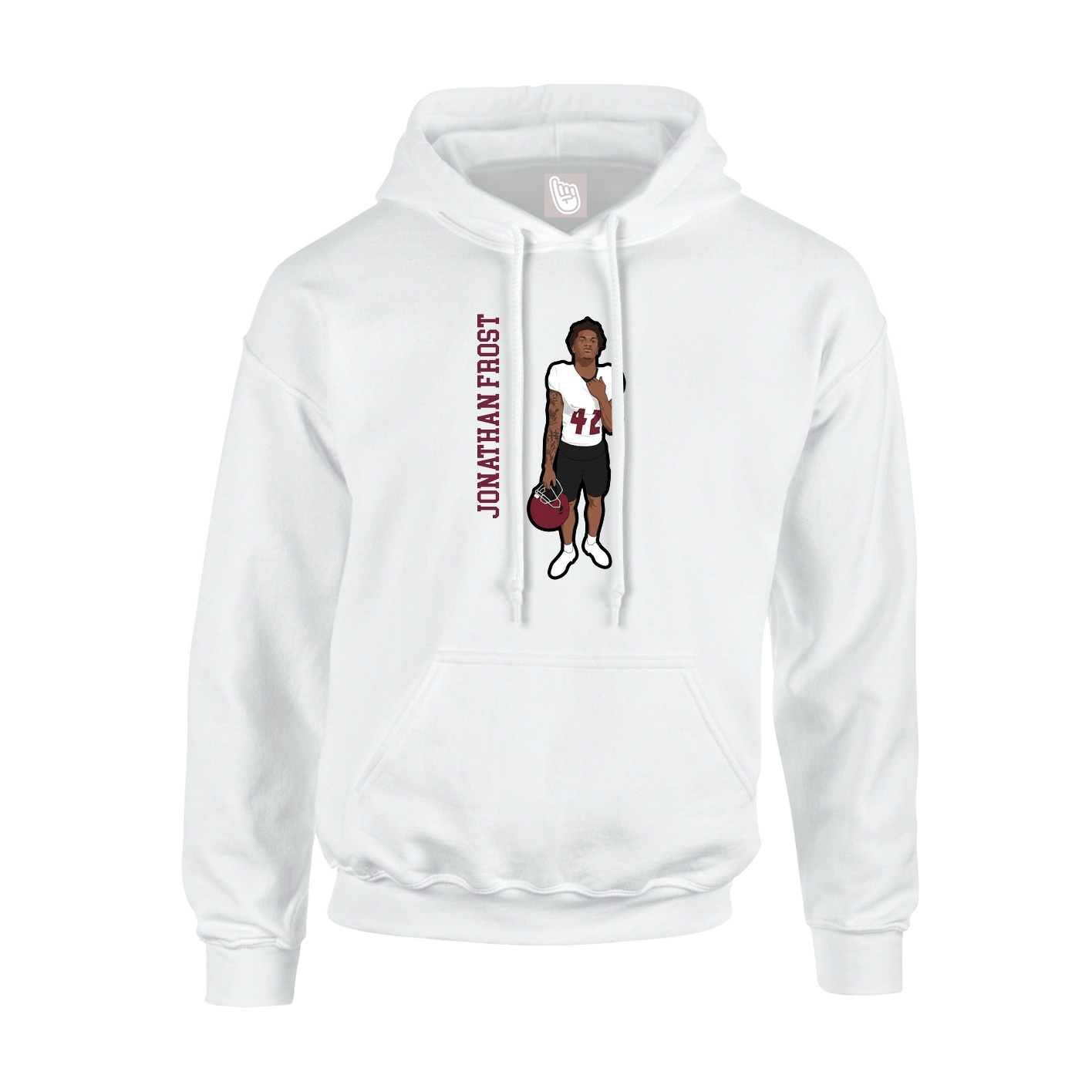Hoodie — Name Vertical in White