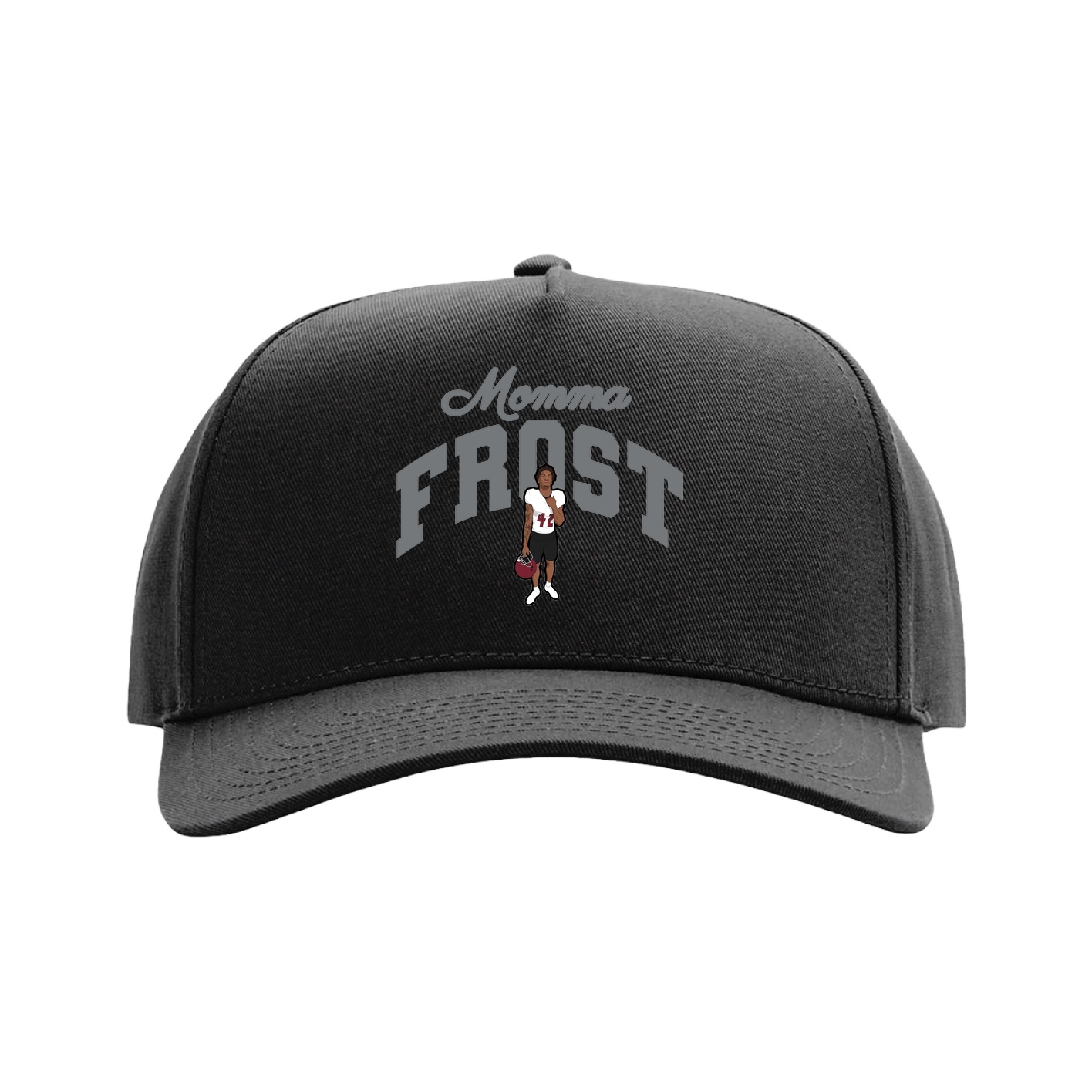 Full Fabric Five-Panel Champ Cap — Mothers Day Arch in Black
