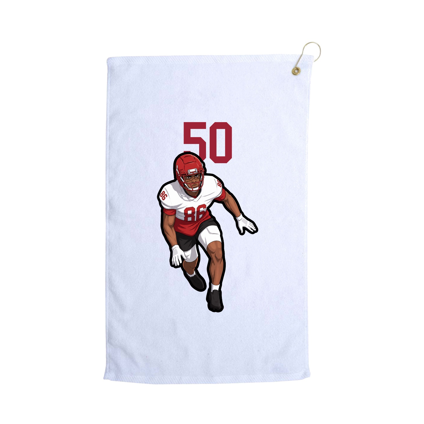 Golf Towel — Number Top in White