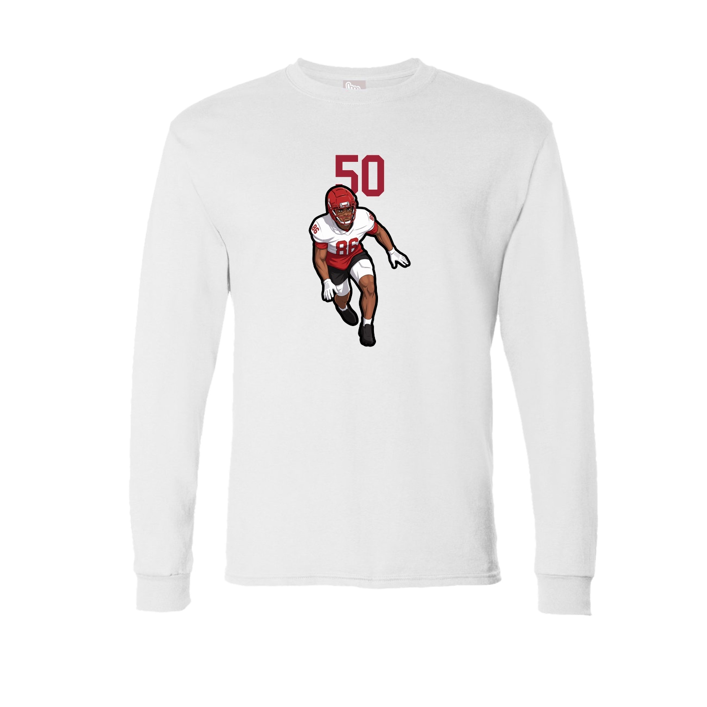 Long Sleeve Tee — Number Top in White
