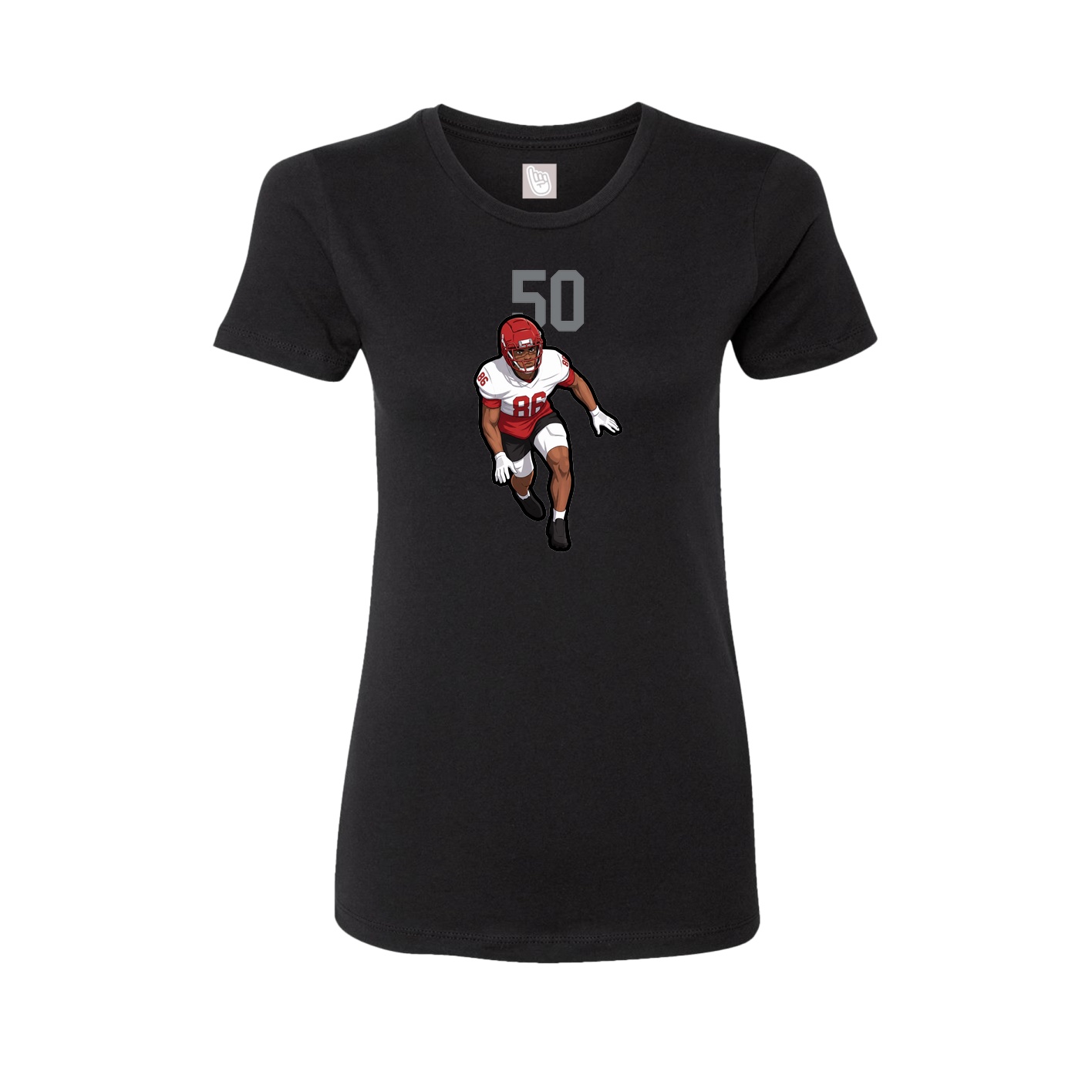 Fitted Women's Tee — Number Top in Black
