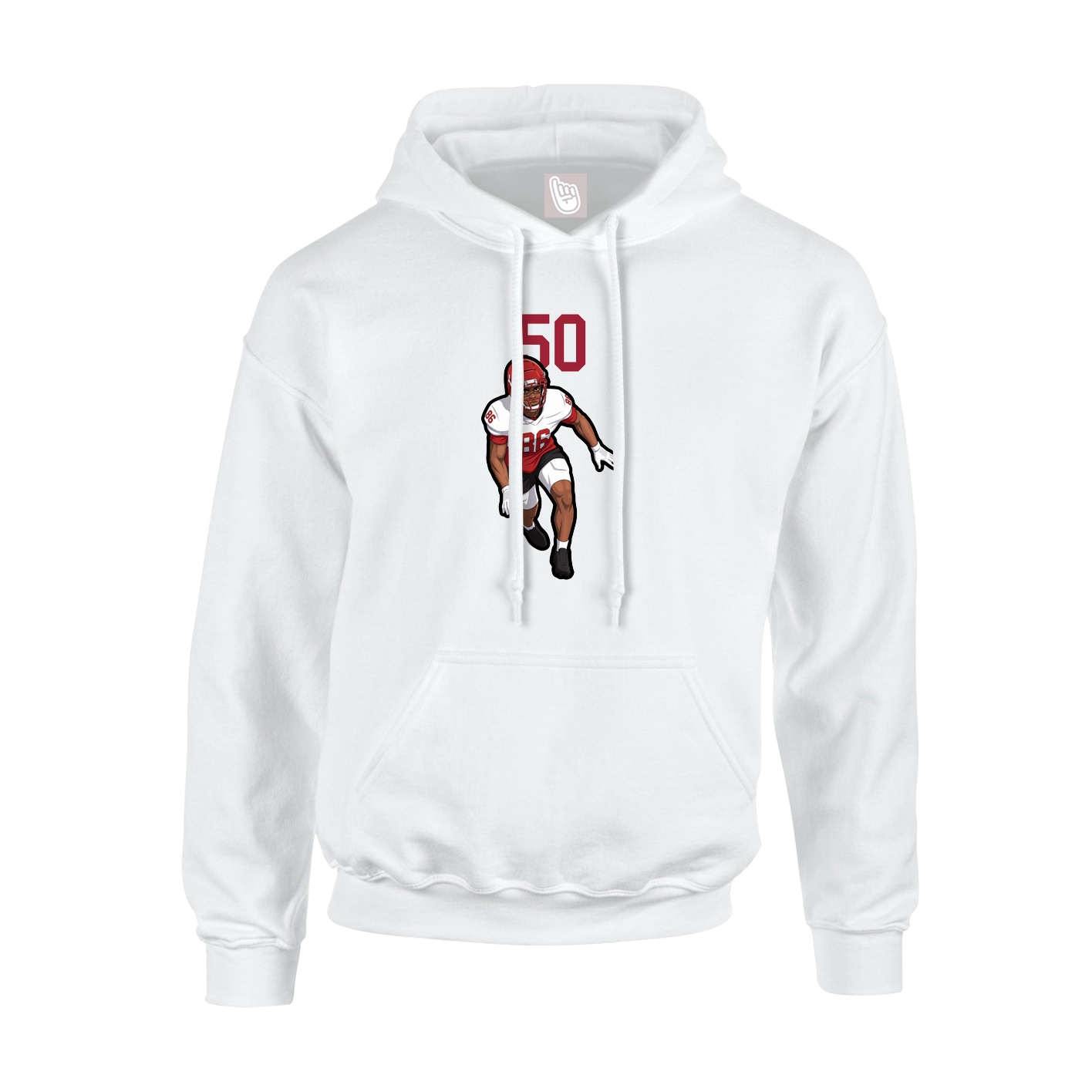 Hoodie — Number Top in White