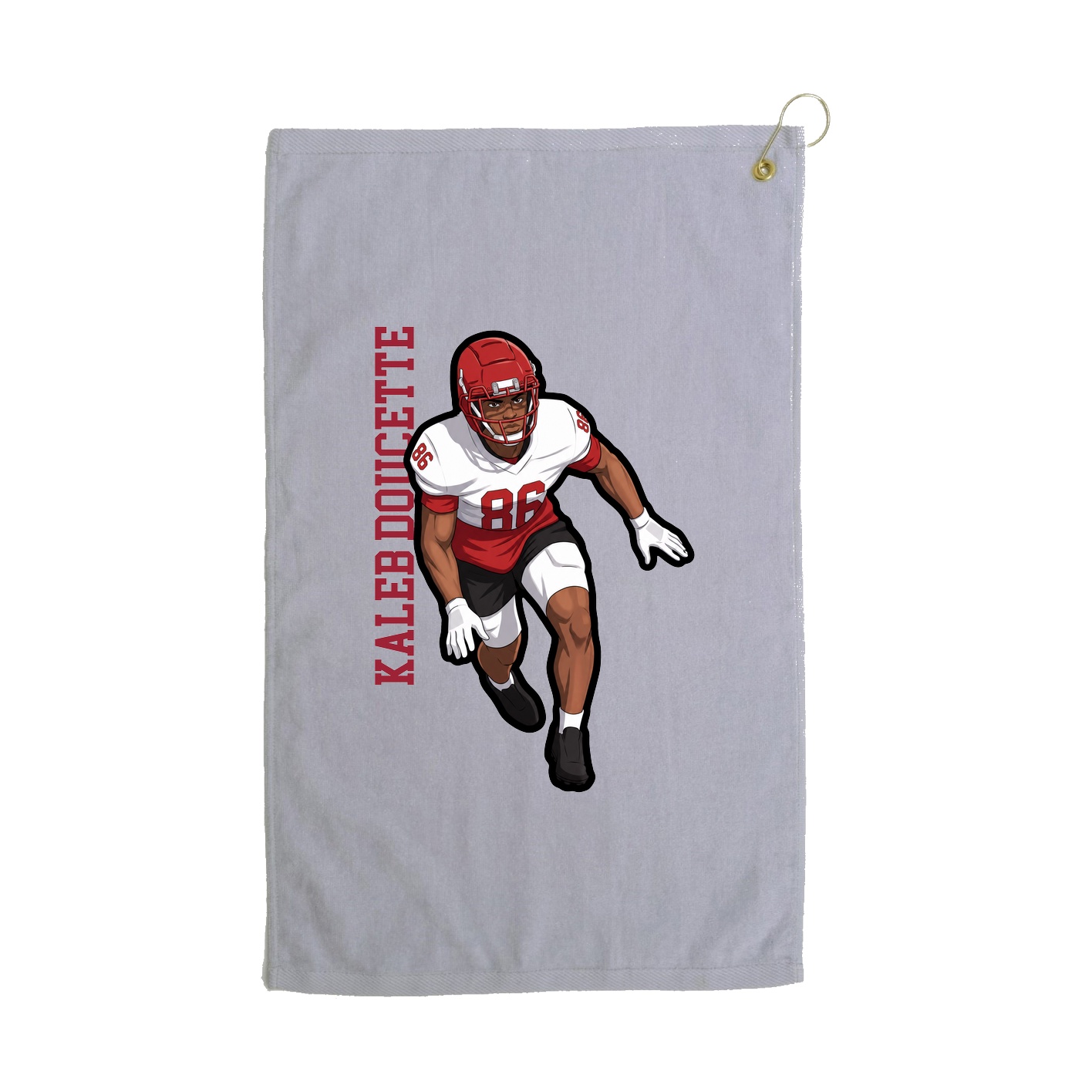 Golf Towel — Name Vertical in Grey