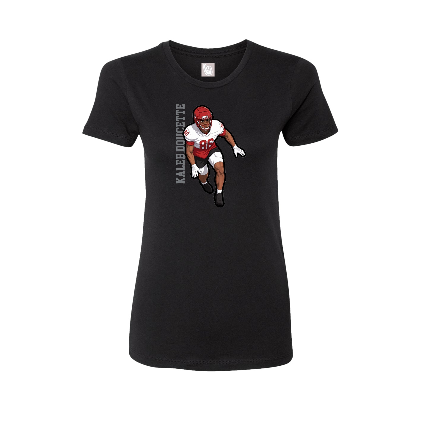 Fitted Women's Tee — Name Vertical in Black