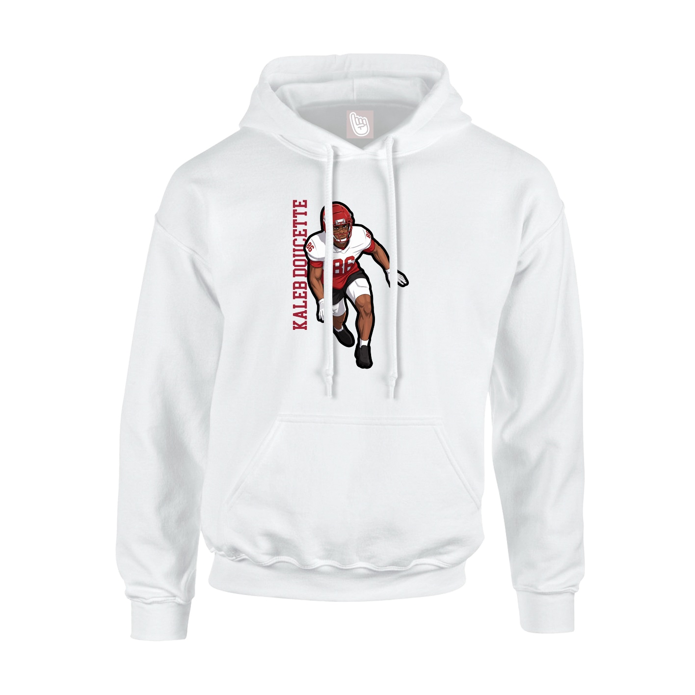 Youth Hoodie — Name Vertical in White