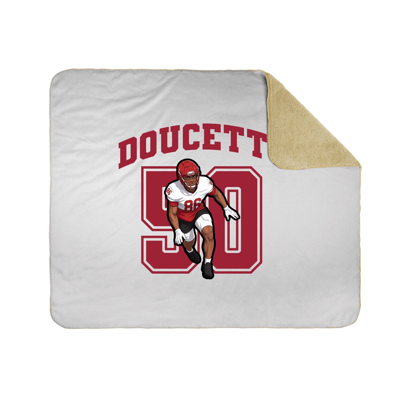 Throw Blanket — Number in White