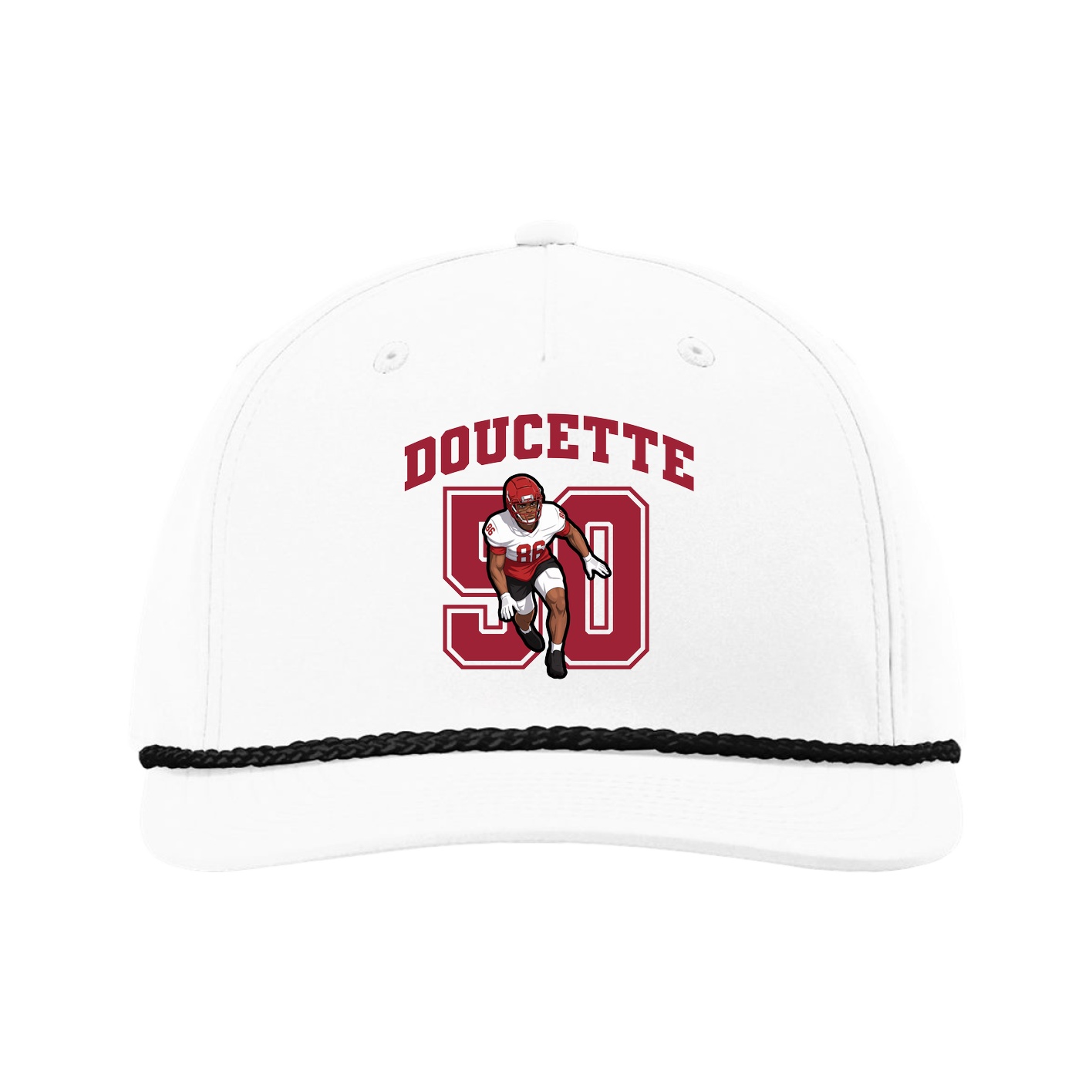 Five-Panel Classic Rope Cap — Number in White