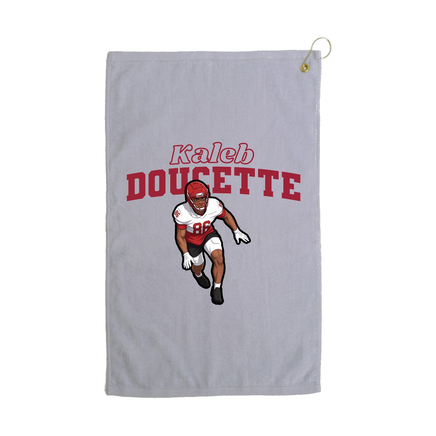Golf Towel — Name Arch in Grey