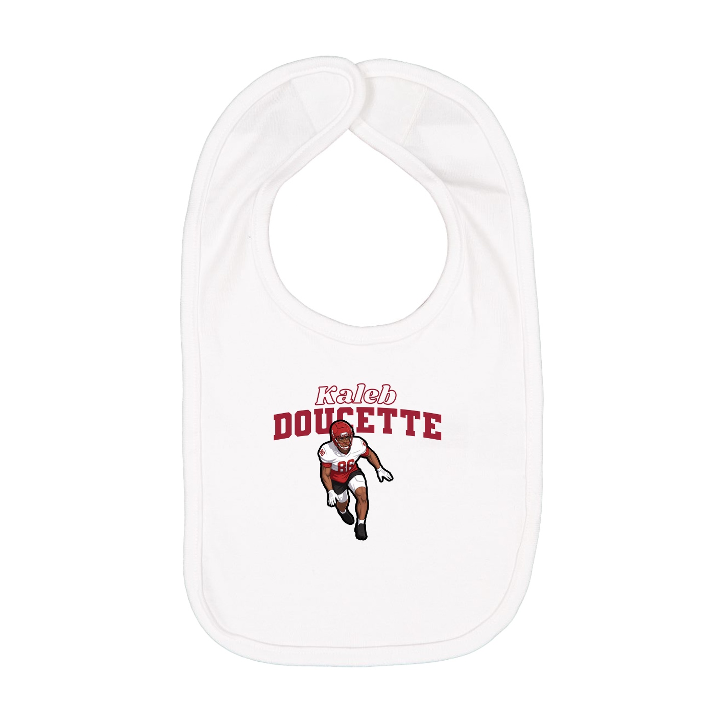 Infant Bib — Name Arch in White