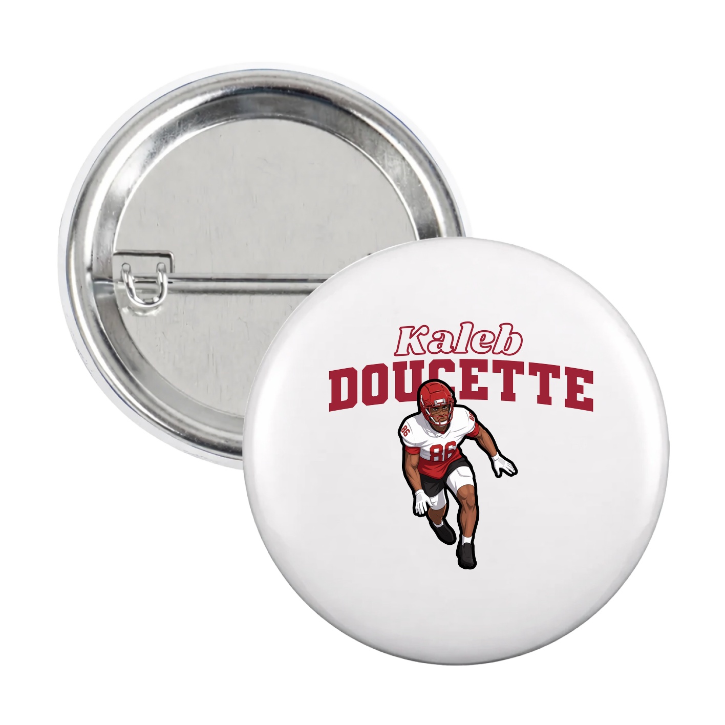 Game Day Button — Name Arch in White