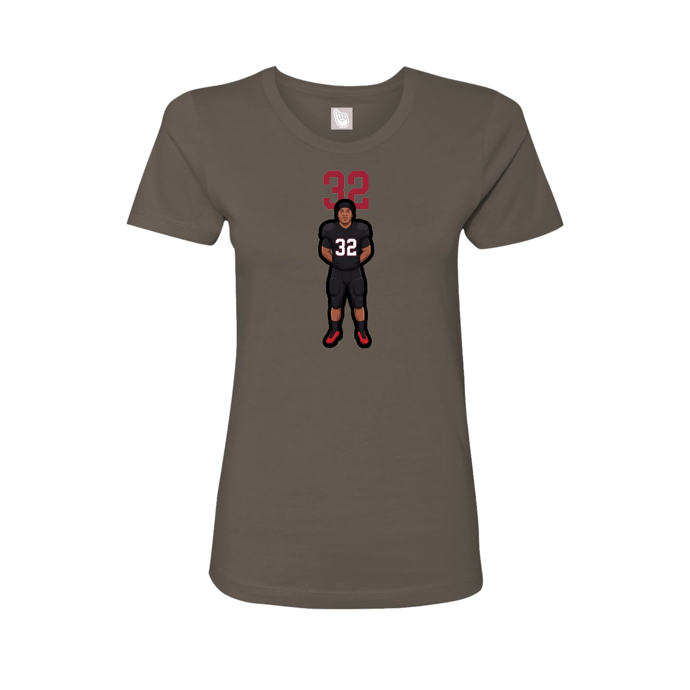 Fitted Women's Tee — Number Top in Grey