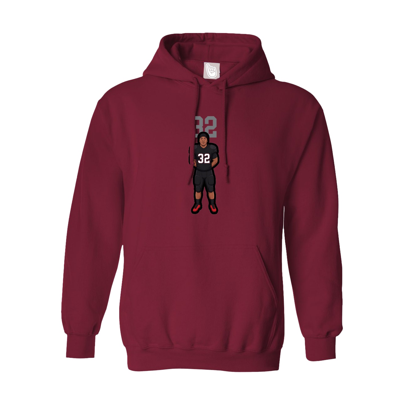 Hoodie — Number Top in Cardinal
