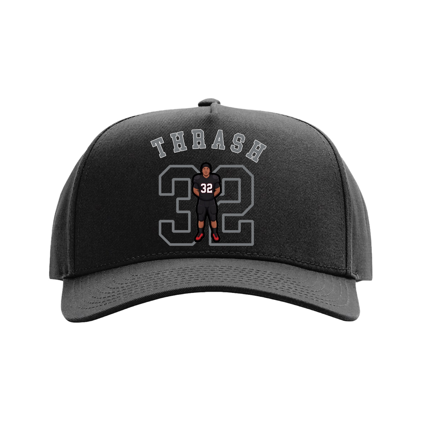Full Fabric Five-Panel Champ Cap — Shirsey Arch in Black