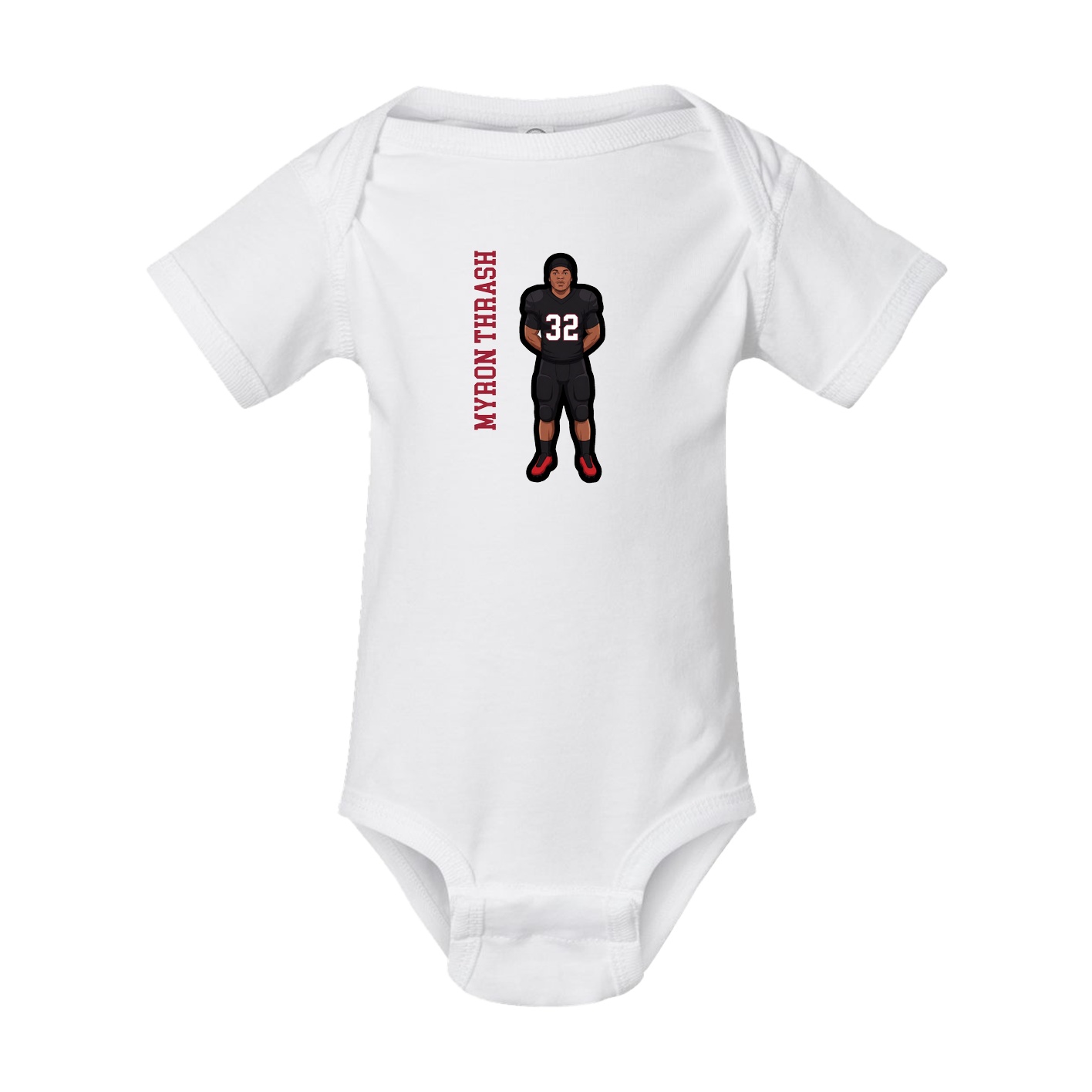 Baby Onesie — Name Vertical in White