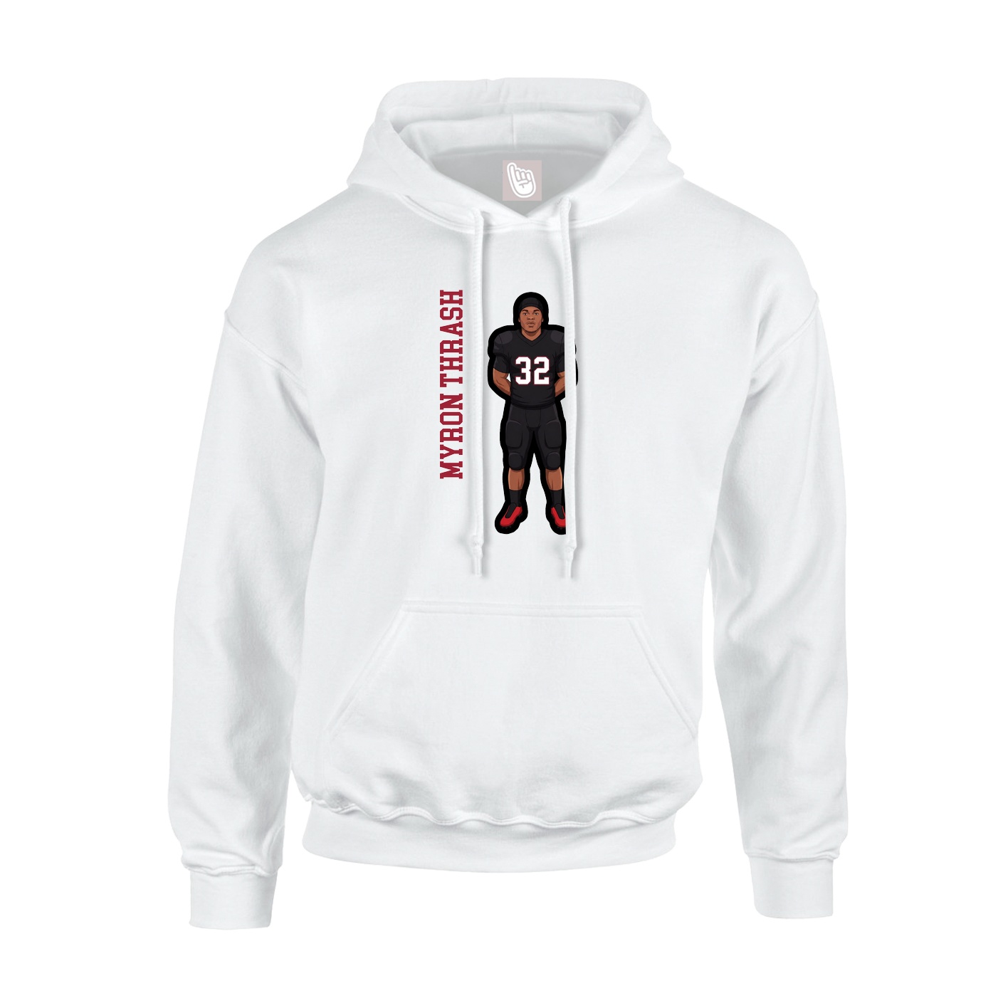 Youth Hoodie — Name Vertical in White
