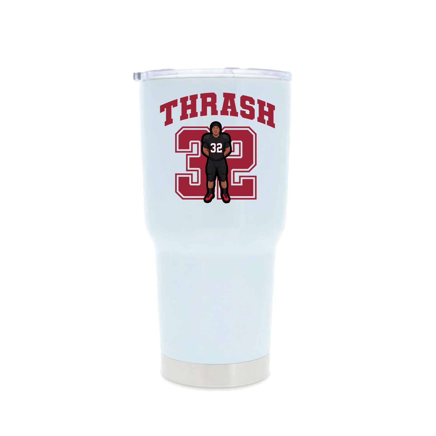 30oz Stainless Steel Tumbler — Number in White