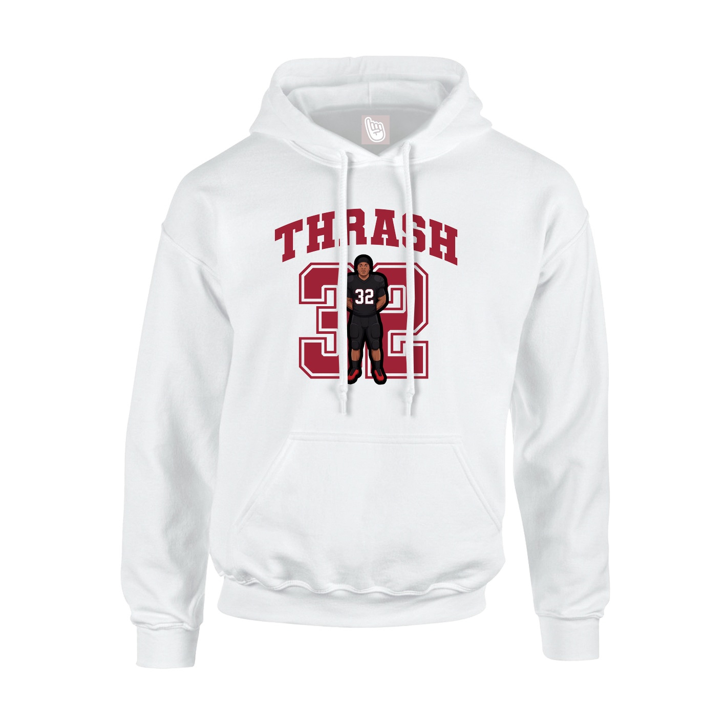 Hoodie — Number in White