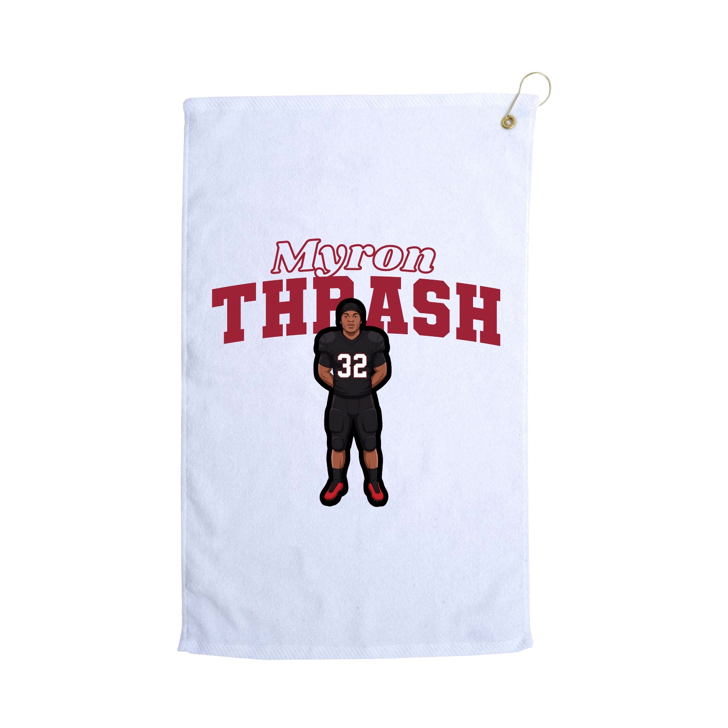 Golf Towel — Name Arch in White
