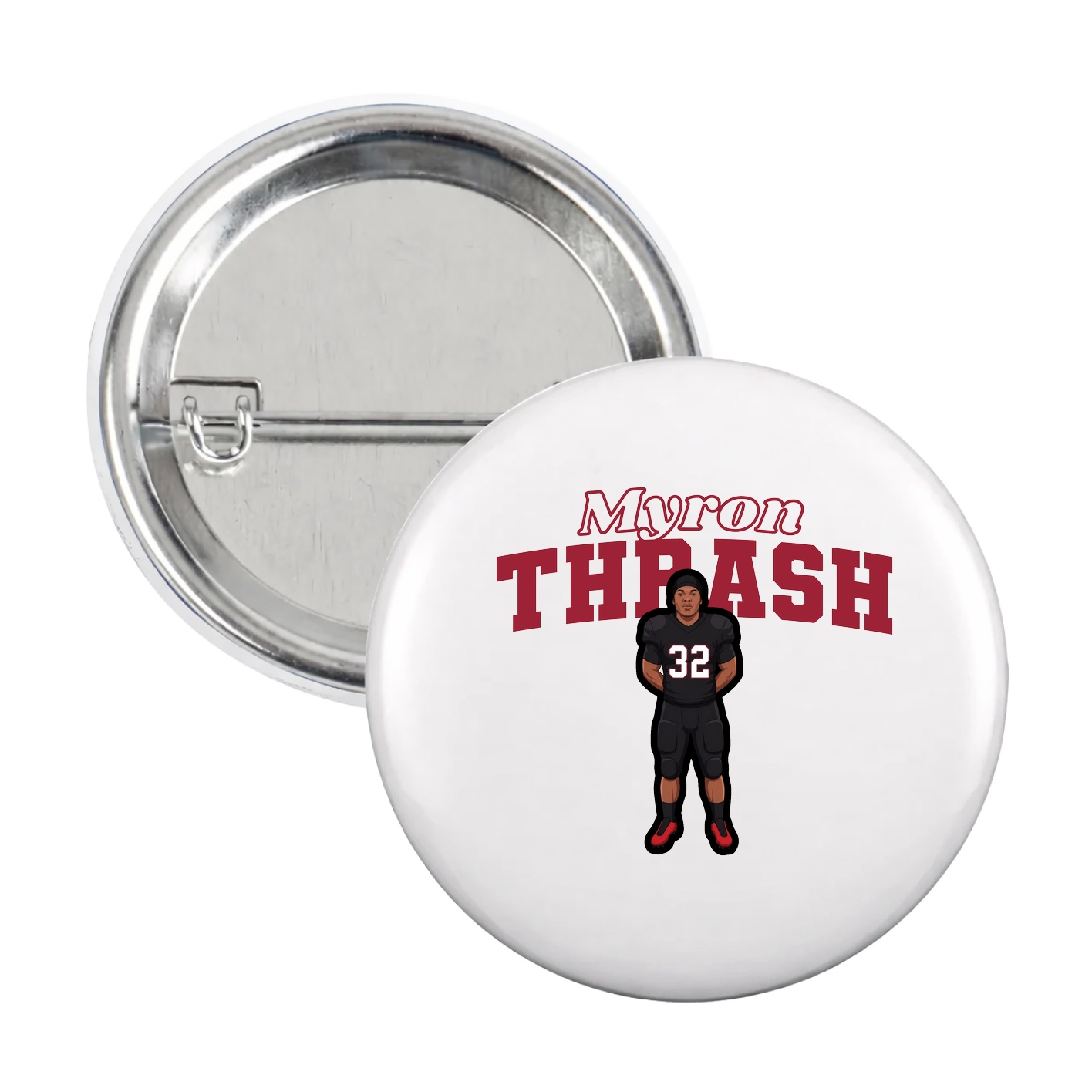 Game Day Button — Name Arch in White