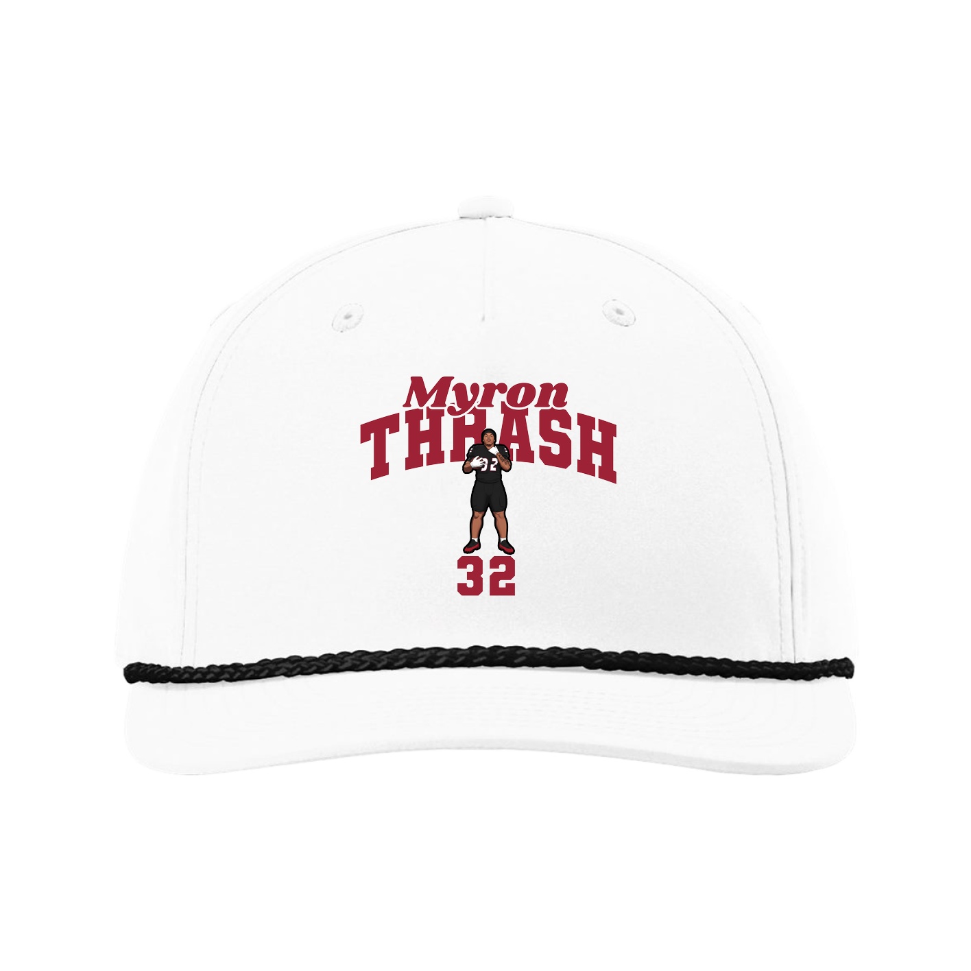 Five-Panel Classic Rope Cap — Signature Arch in White