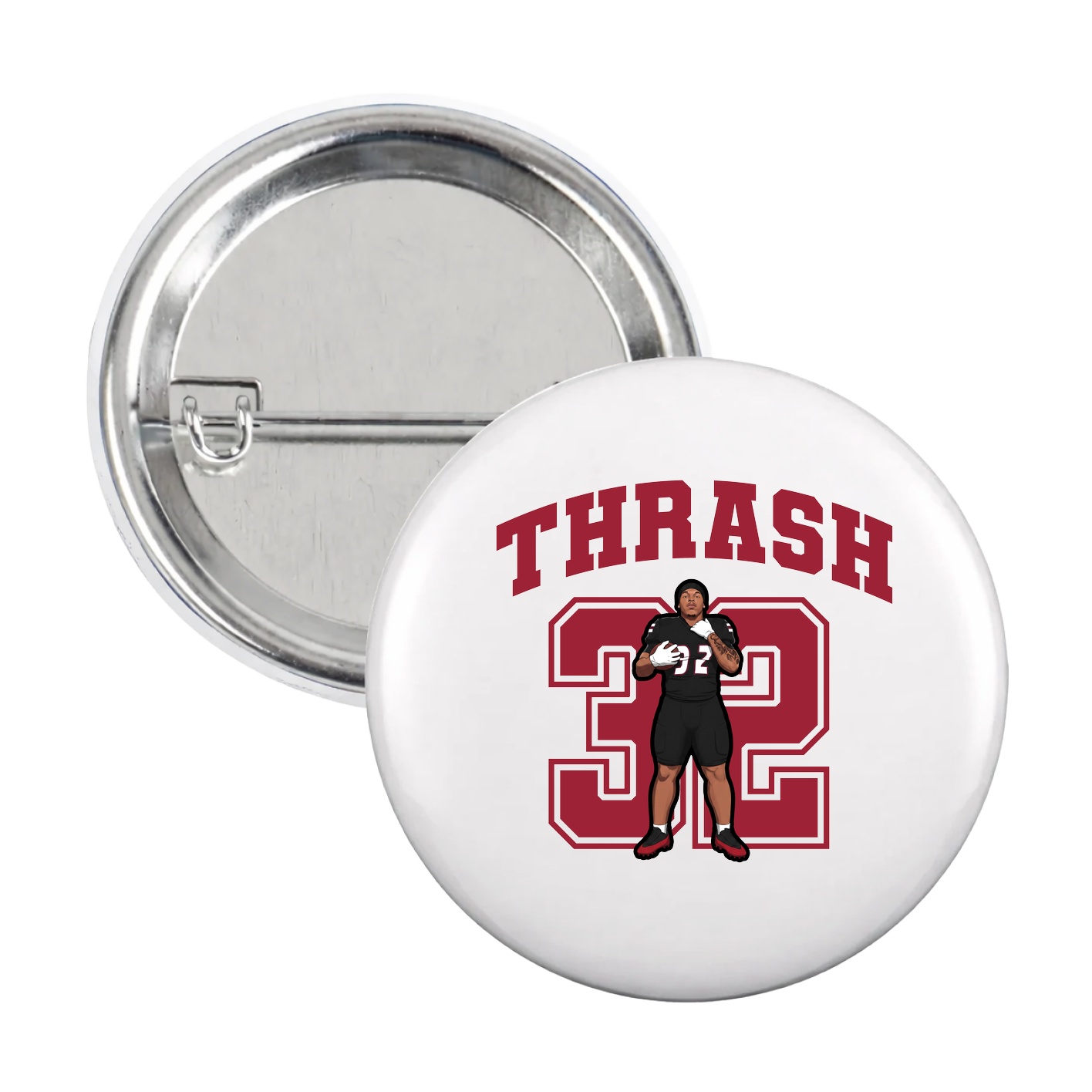 Game Day Button — Number in White